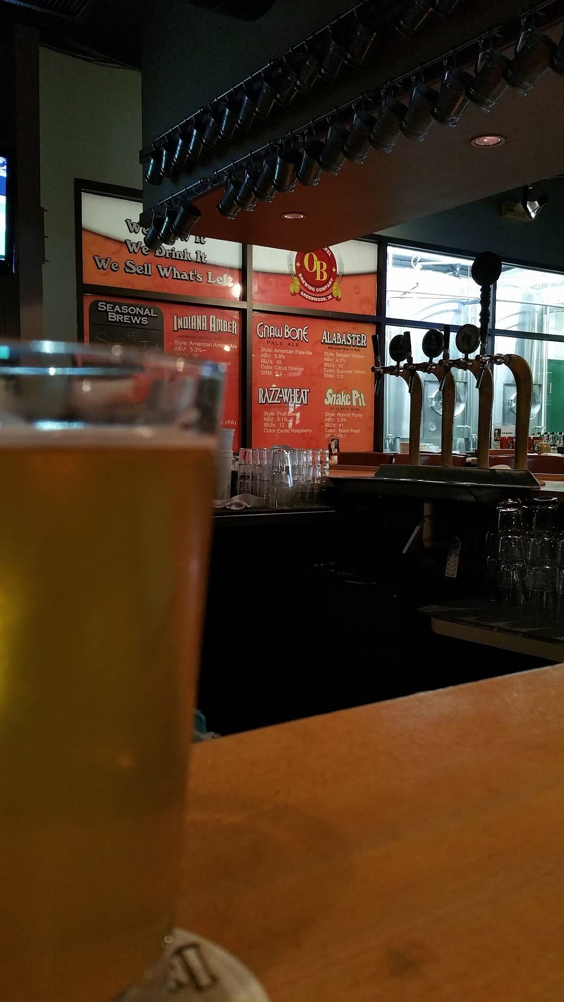 Menu at Oaken Barrel Brewing Company, Greenwood