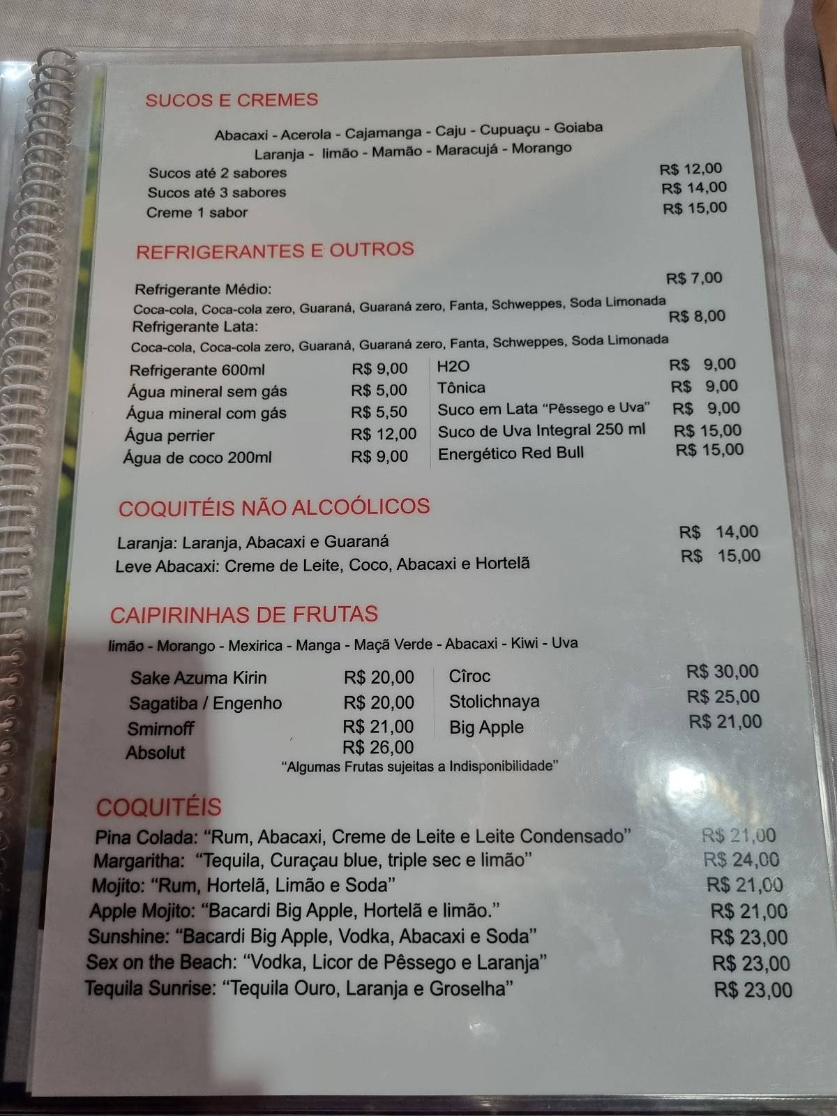 Obelisque Bar e Restaurante cardápio