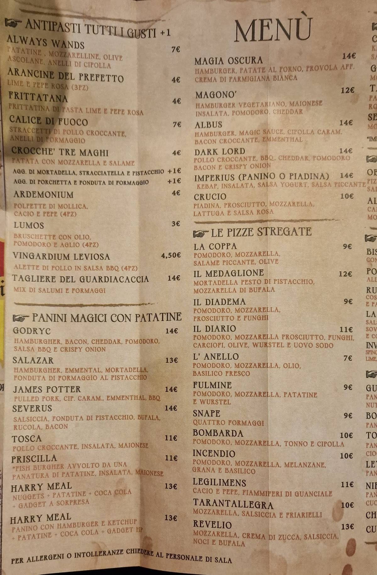 Menu di Oblivion Food and Drink 