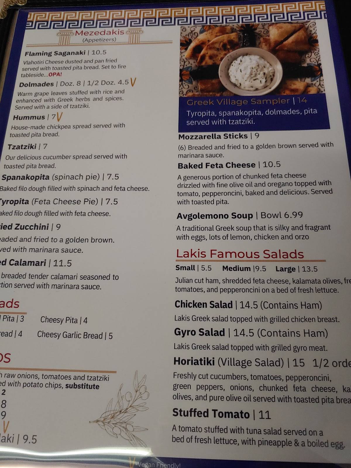 Menu at Lakis Restaurant, Ocala