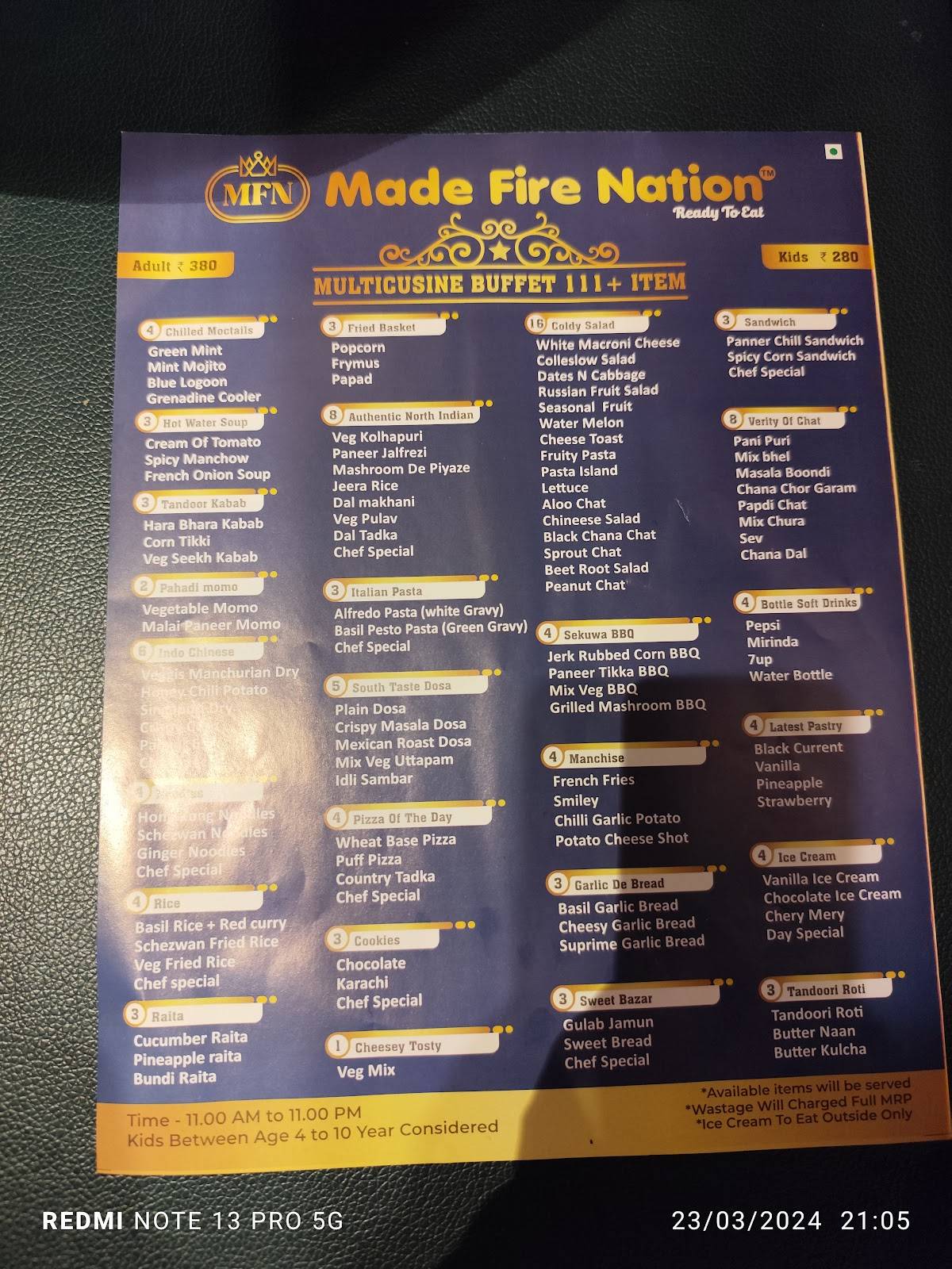 Octant Pizza, Deccan Mall, Pune menu