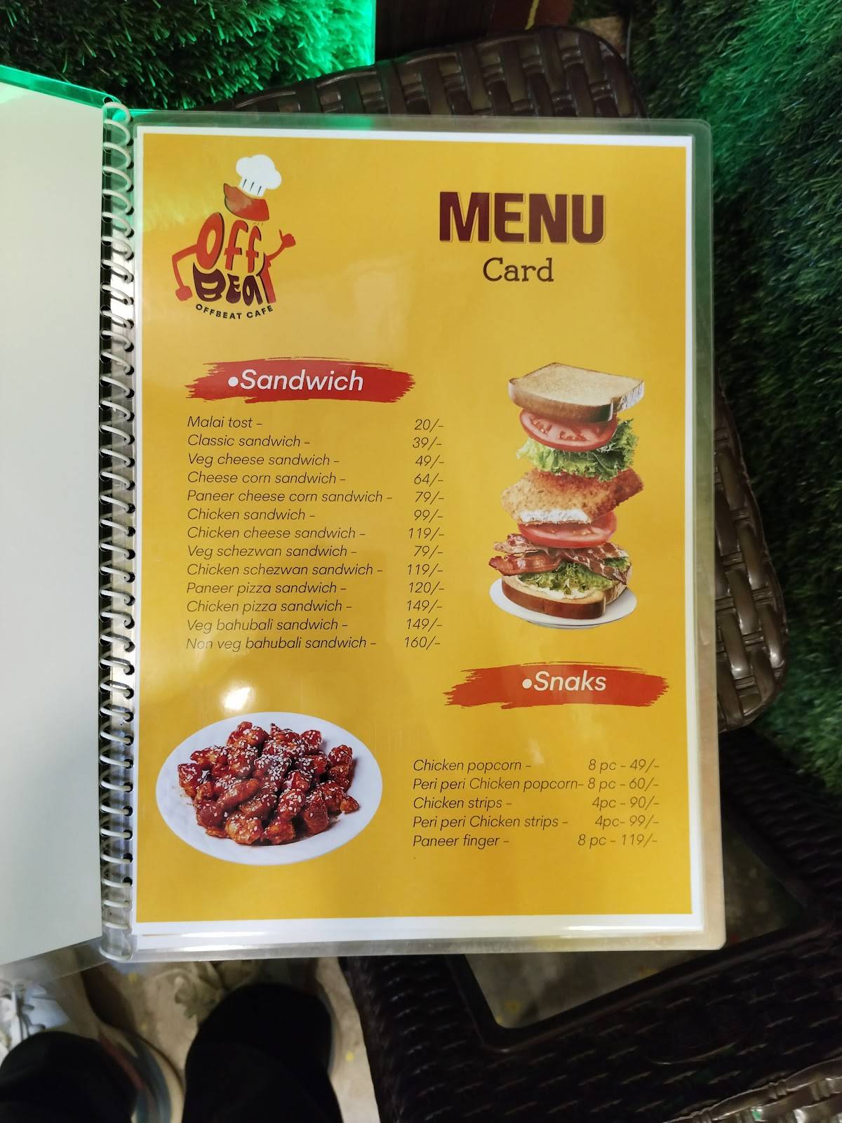 Off Beat Cafe menu