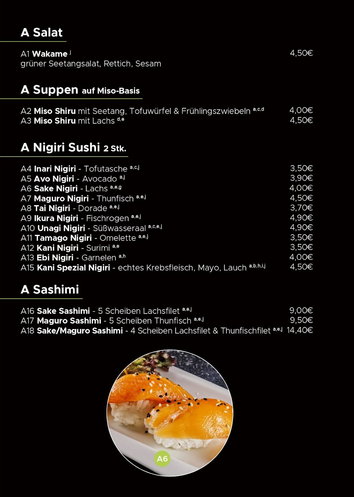Menu de Asia Wok