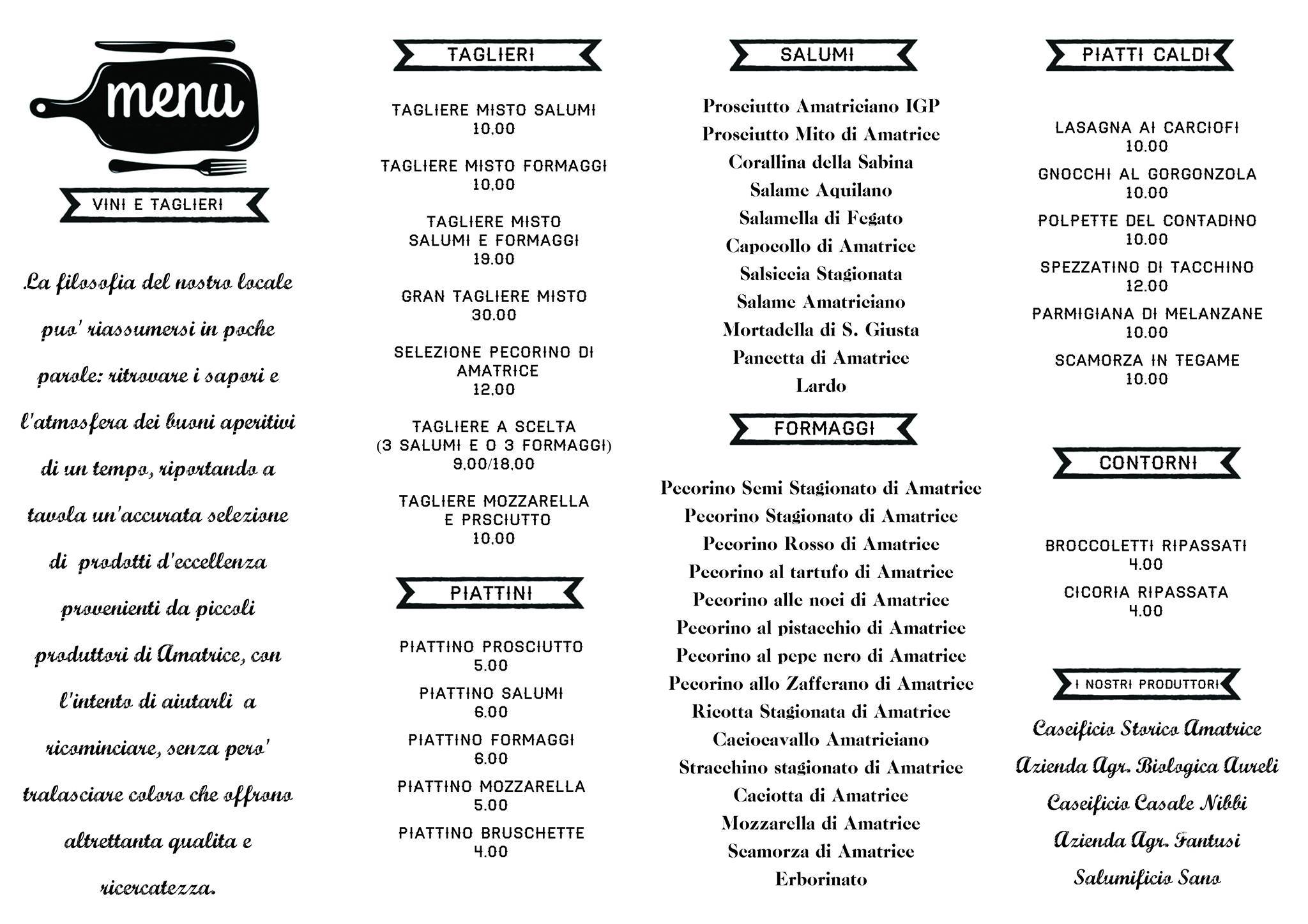 Menu de Officine Valle