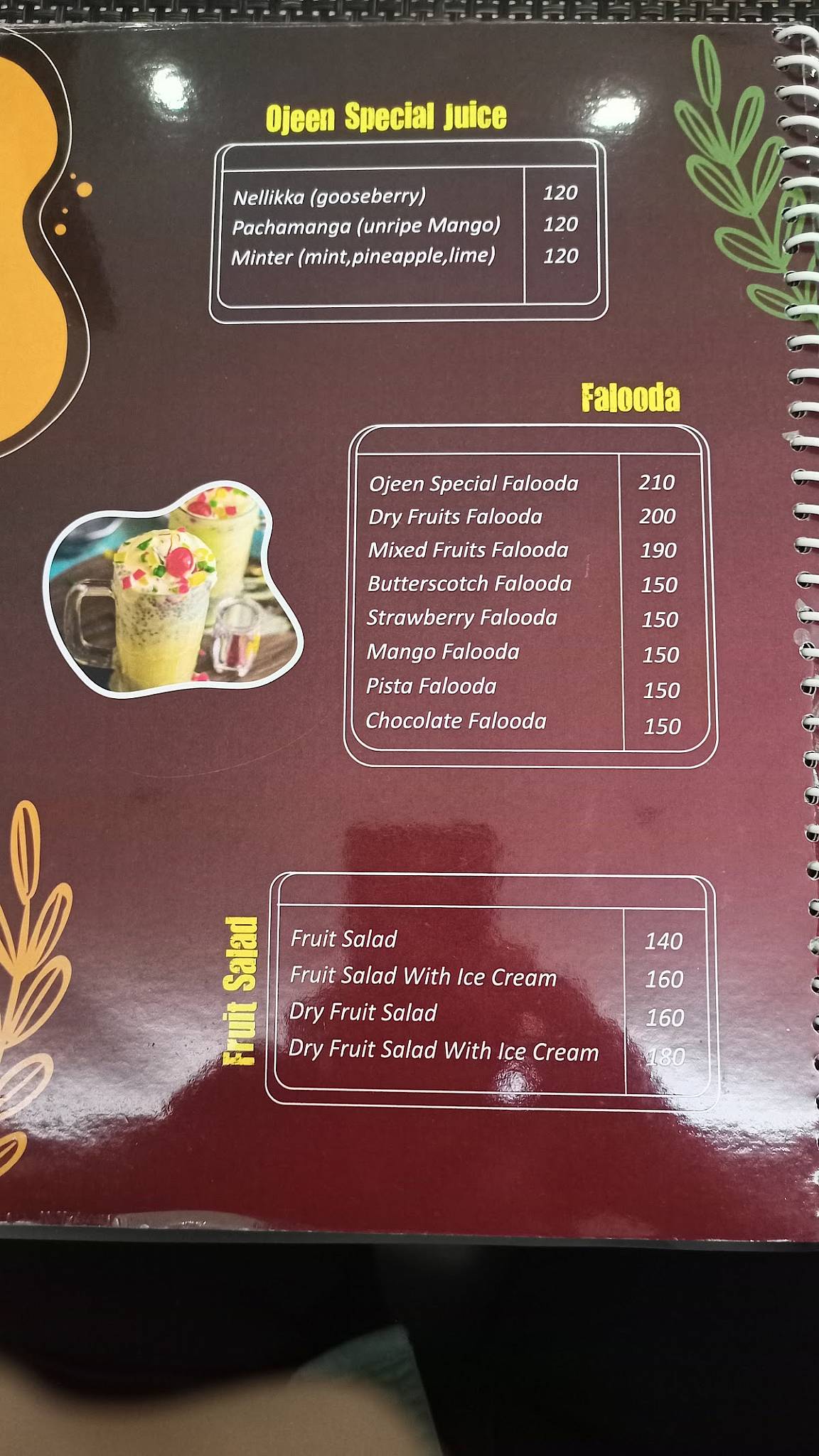 Ojeen- The Taste of Malabar menu