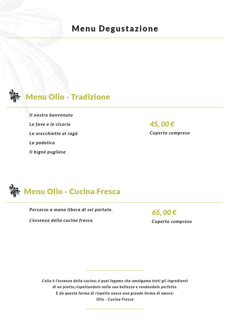 Menu di Olio Cucina Fresca 