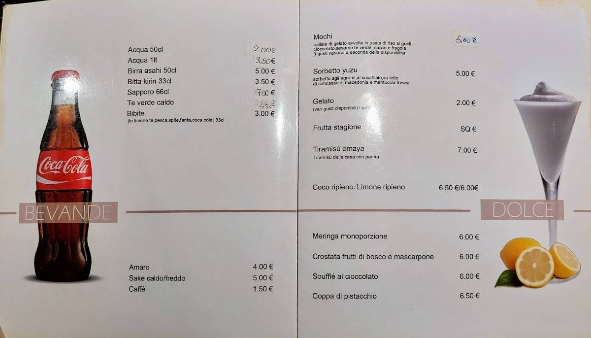 Menu de Omaya Sushi