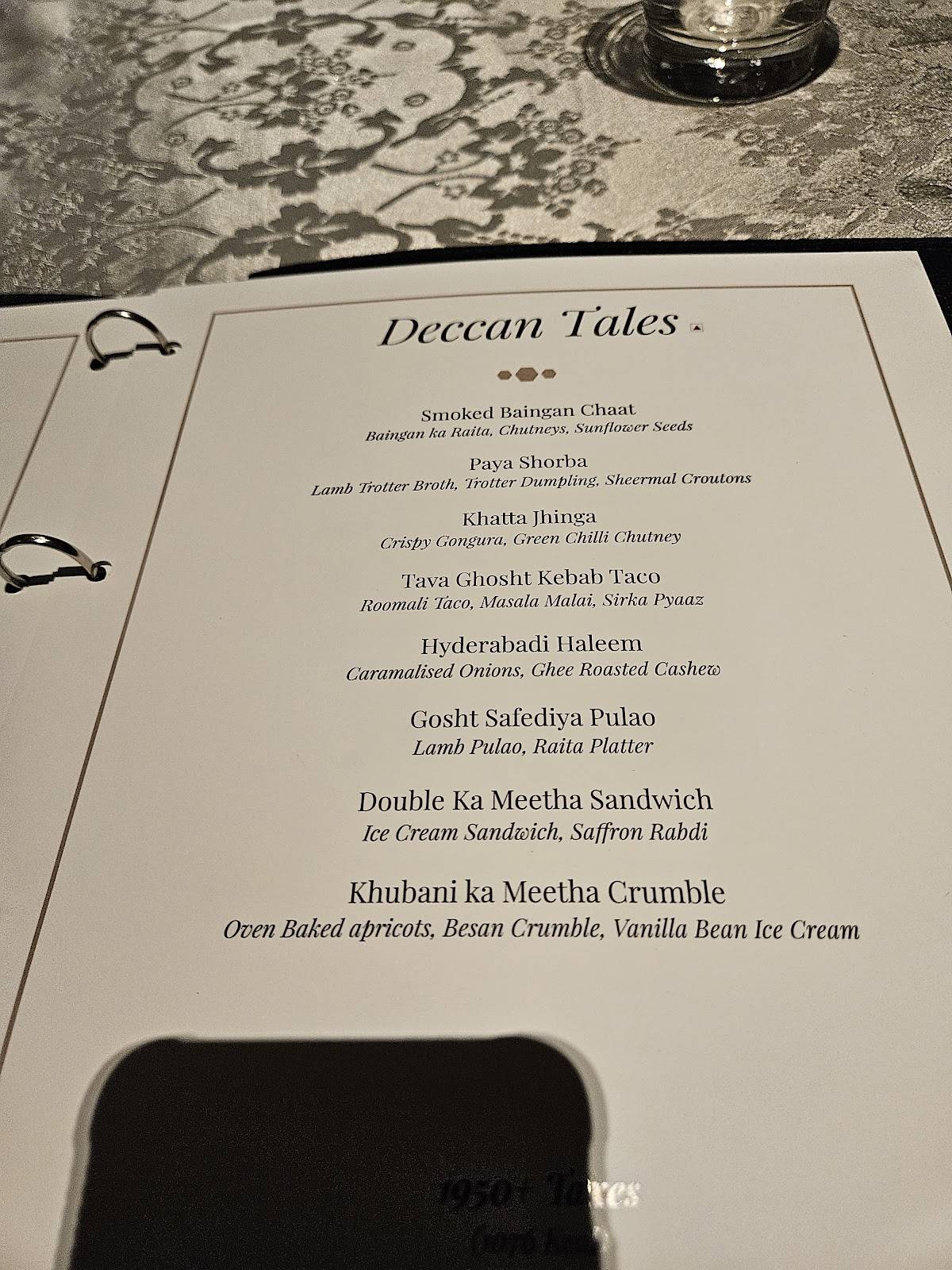 Once Upon A Time - Hotel GreenPark menu