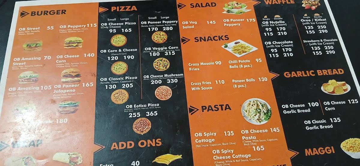 One Bite Pizza Restaurant menu