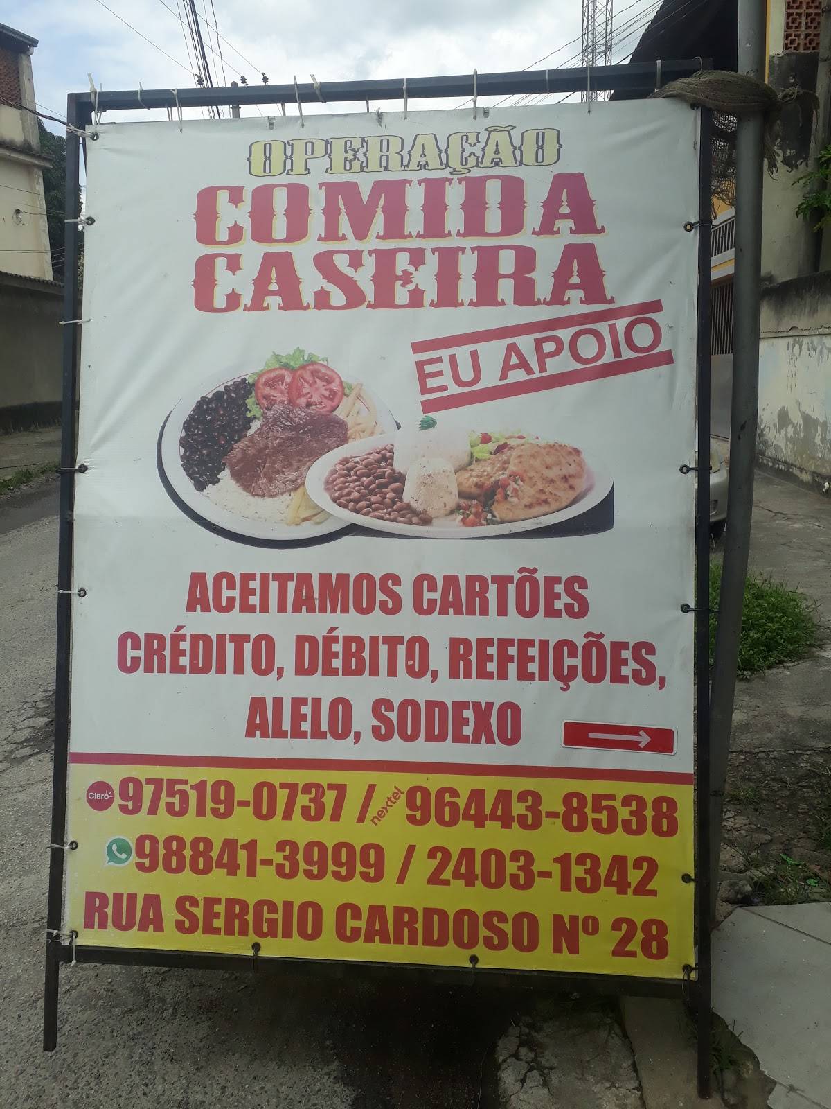 Operação Comida Caseira cardápio