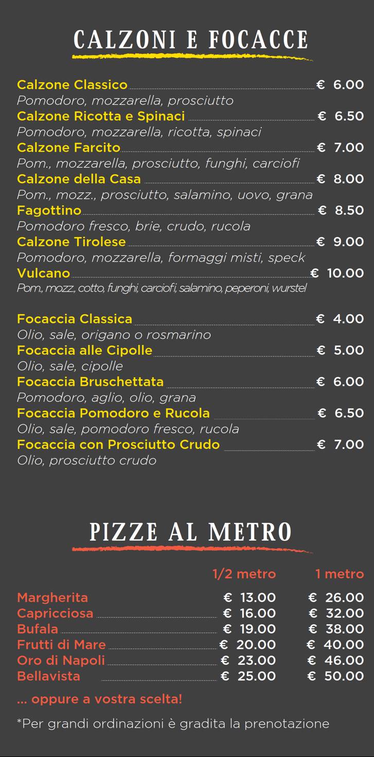 Menu di La bottega della pizza 