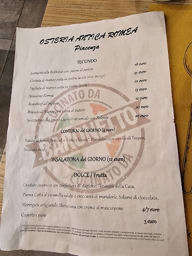 Menu di Osteria Antica Romea 