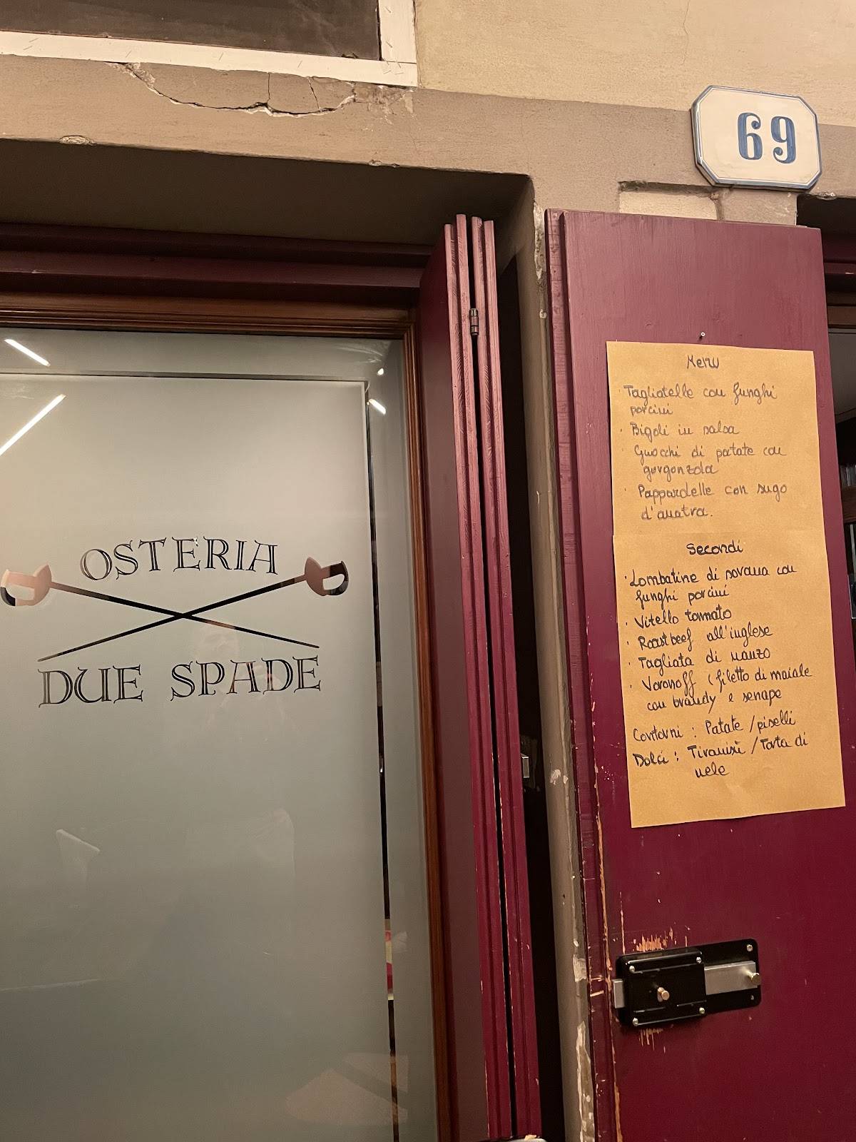 Menu di Osteria Due Spade 