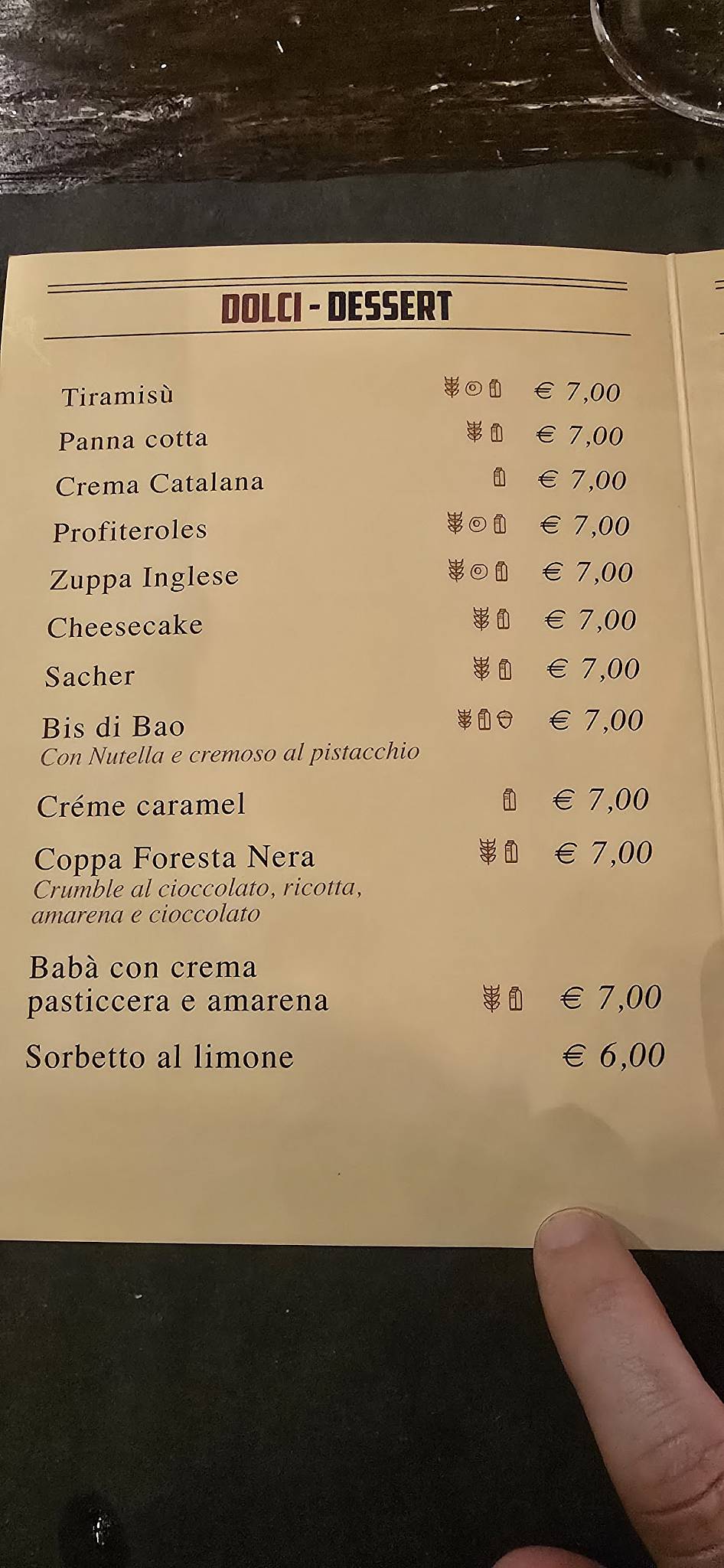 Menu di Osteria Toscanelli 