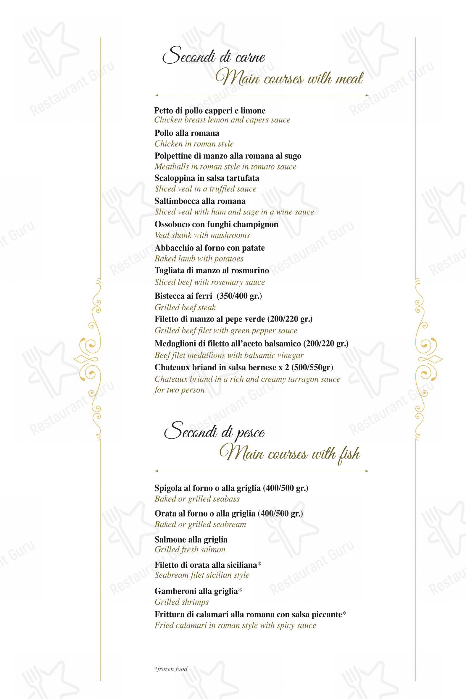 Menu di Osteria dell'Anima - Menu
