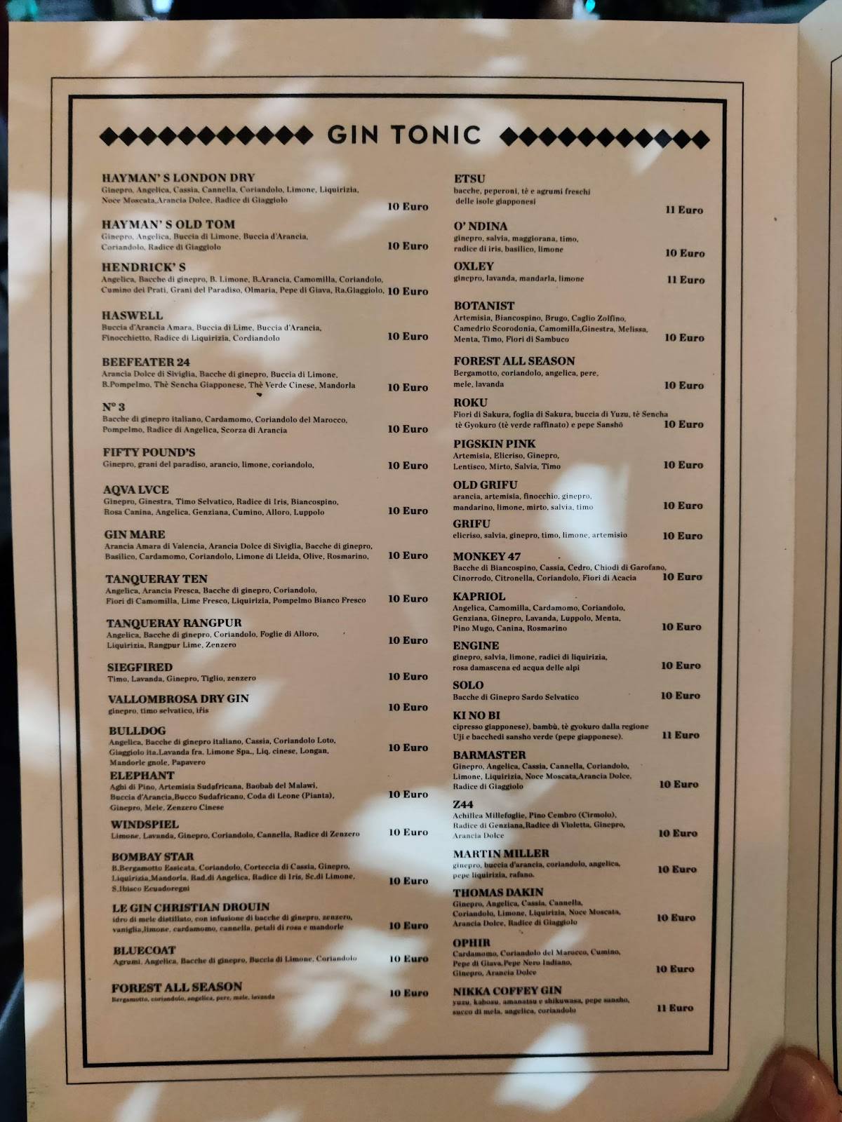 Menu di Osteria il Moretto 