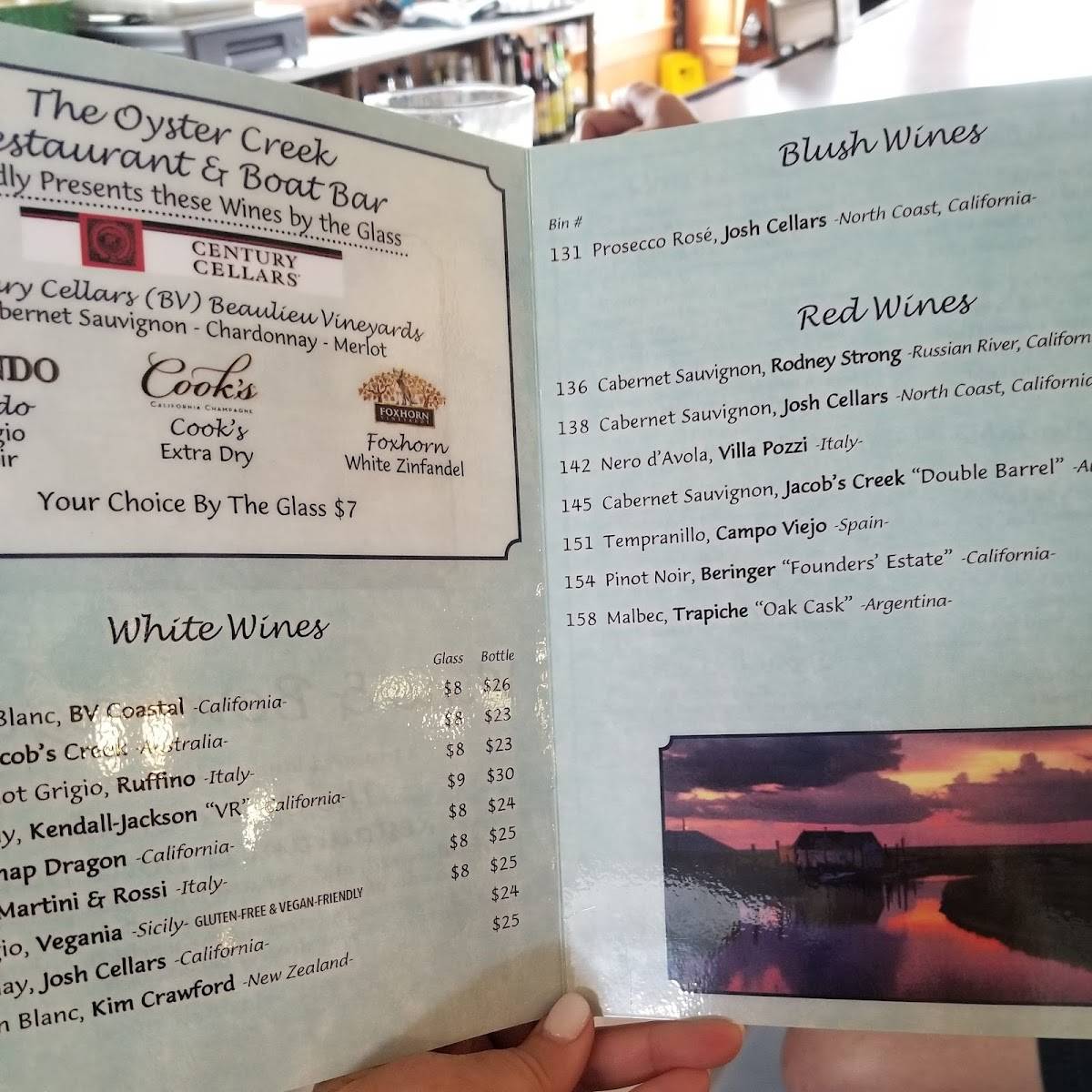 Menu at Oyster Creek Restaurant And Boat Bar, Galloway