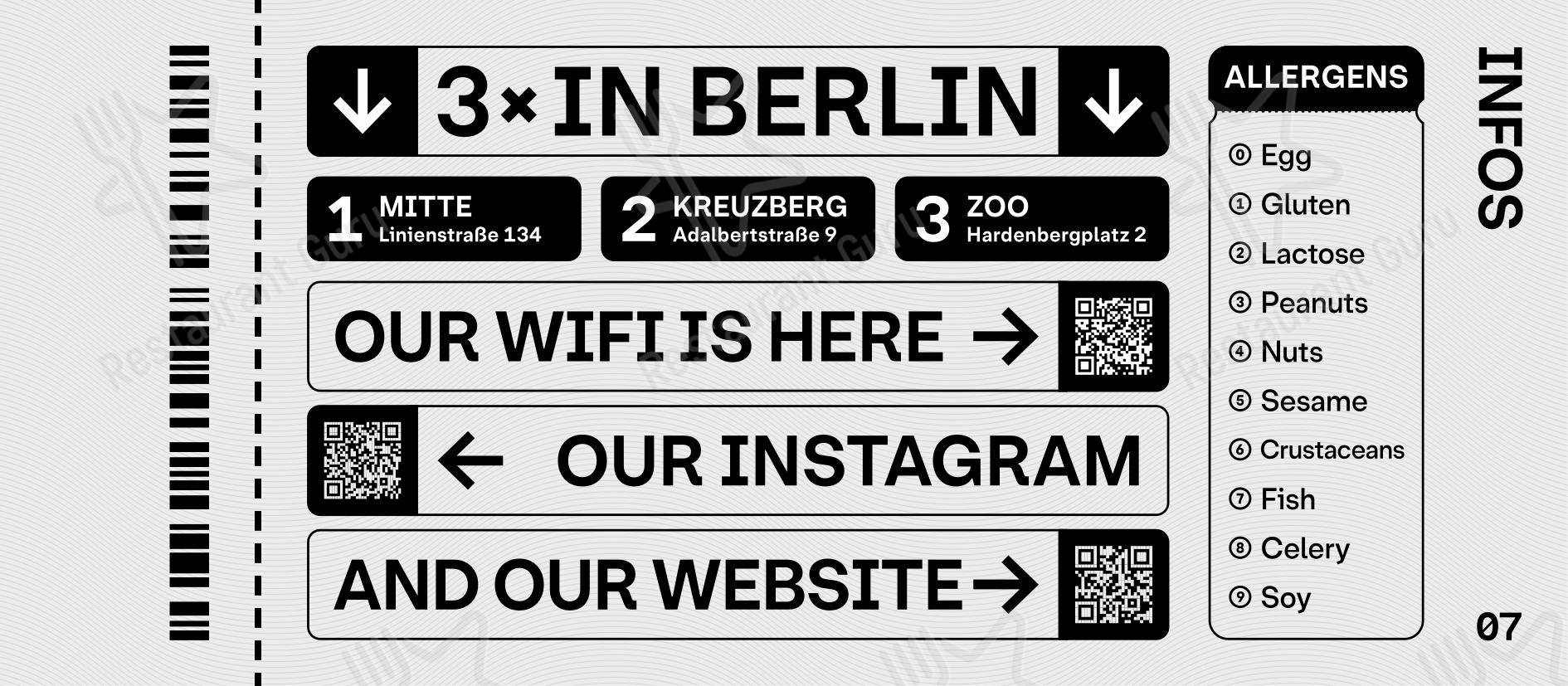 Menu bar pour PHO - Noodlebar (Mitte) restaurant