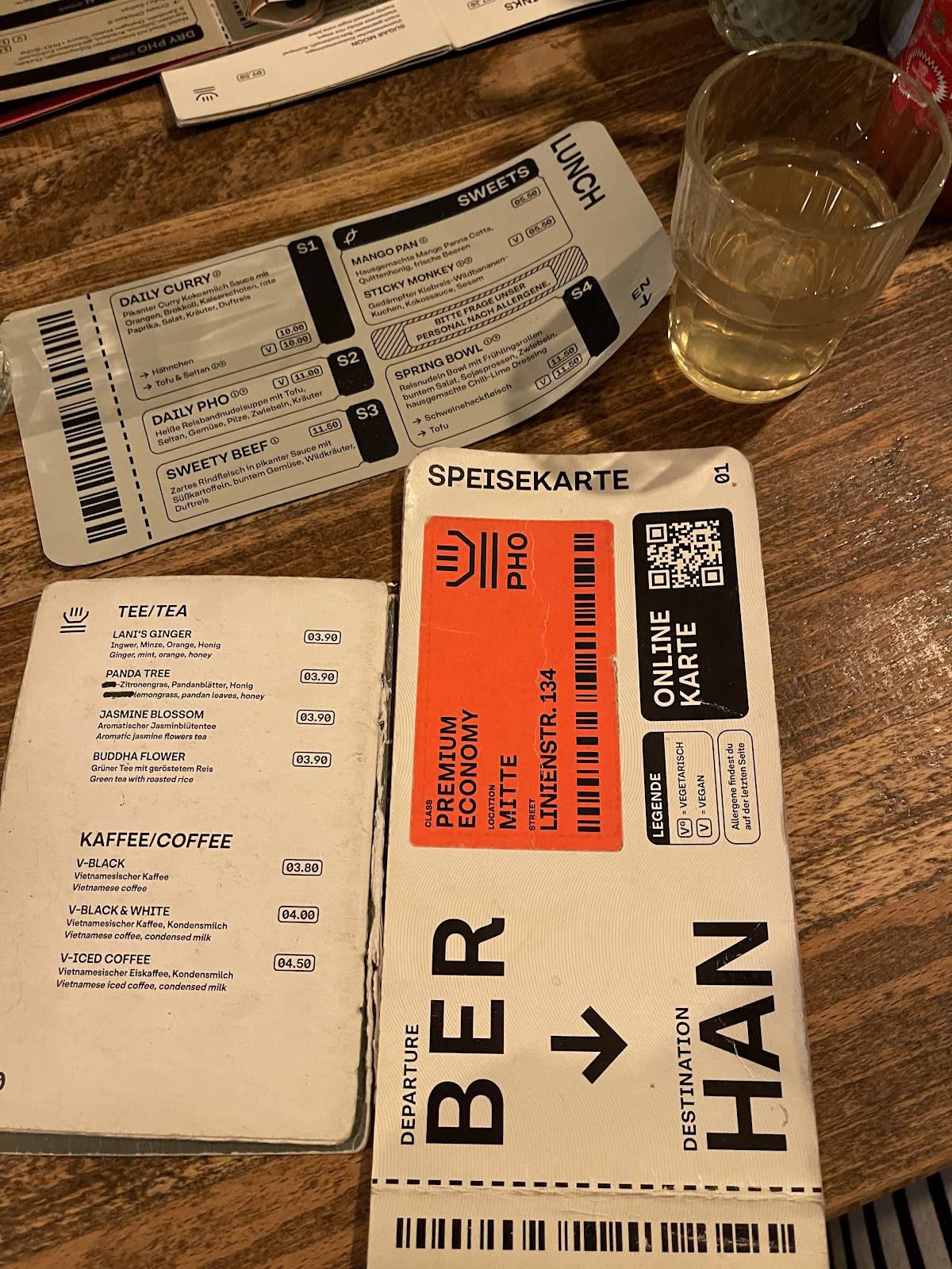 Menu de PHO - Noodlebar (Mitte)