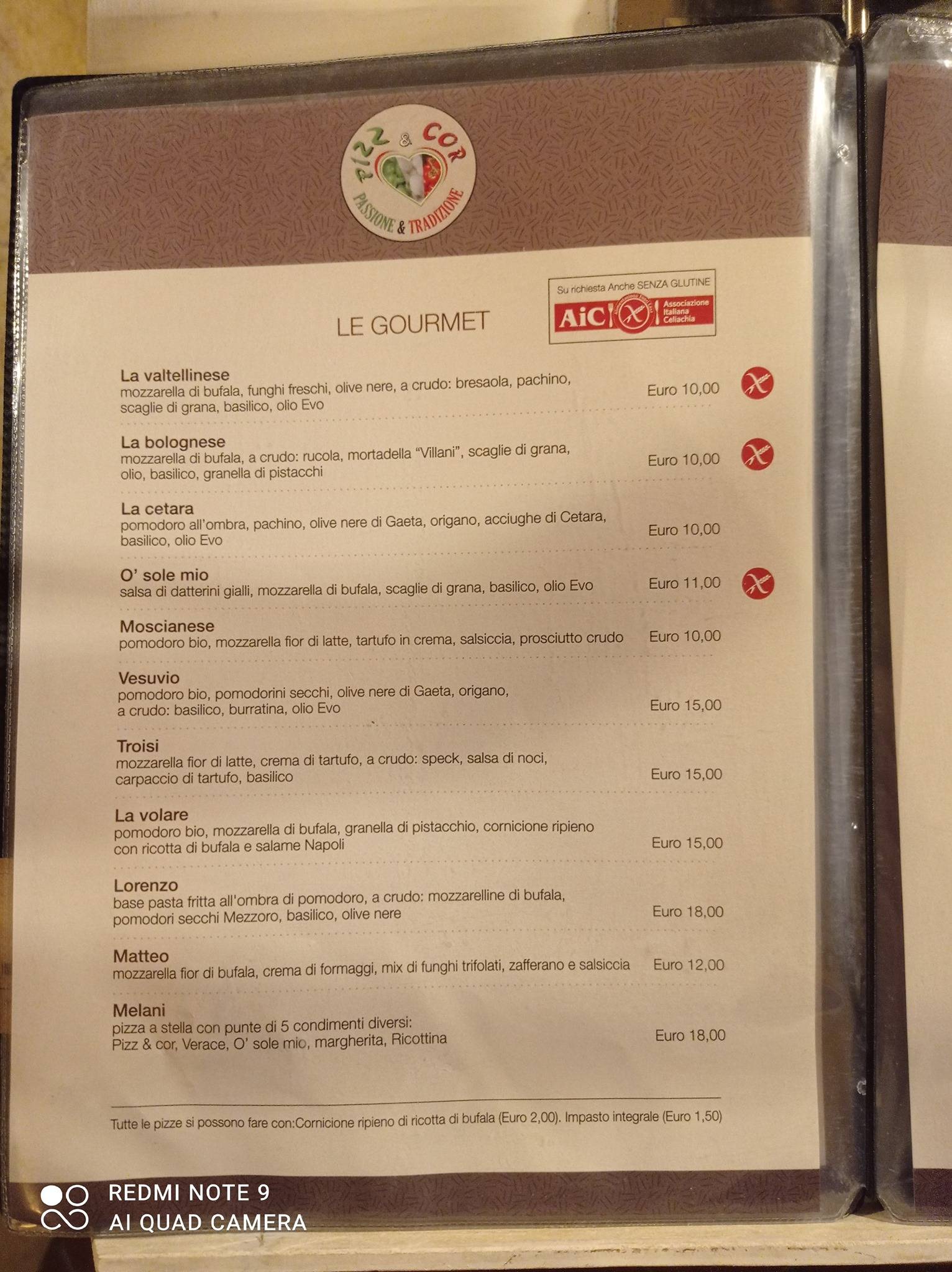 Menu di Pizza & Cor Mosciano Sant'Angelo 