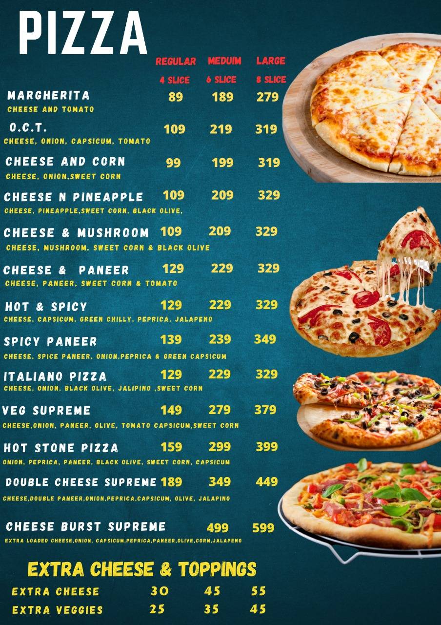 PIZZA STONE menu