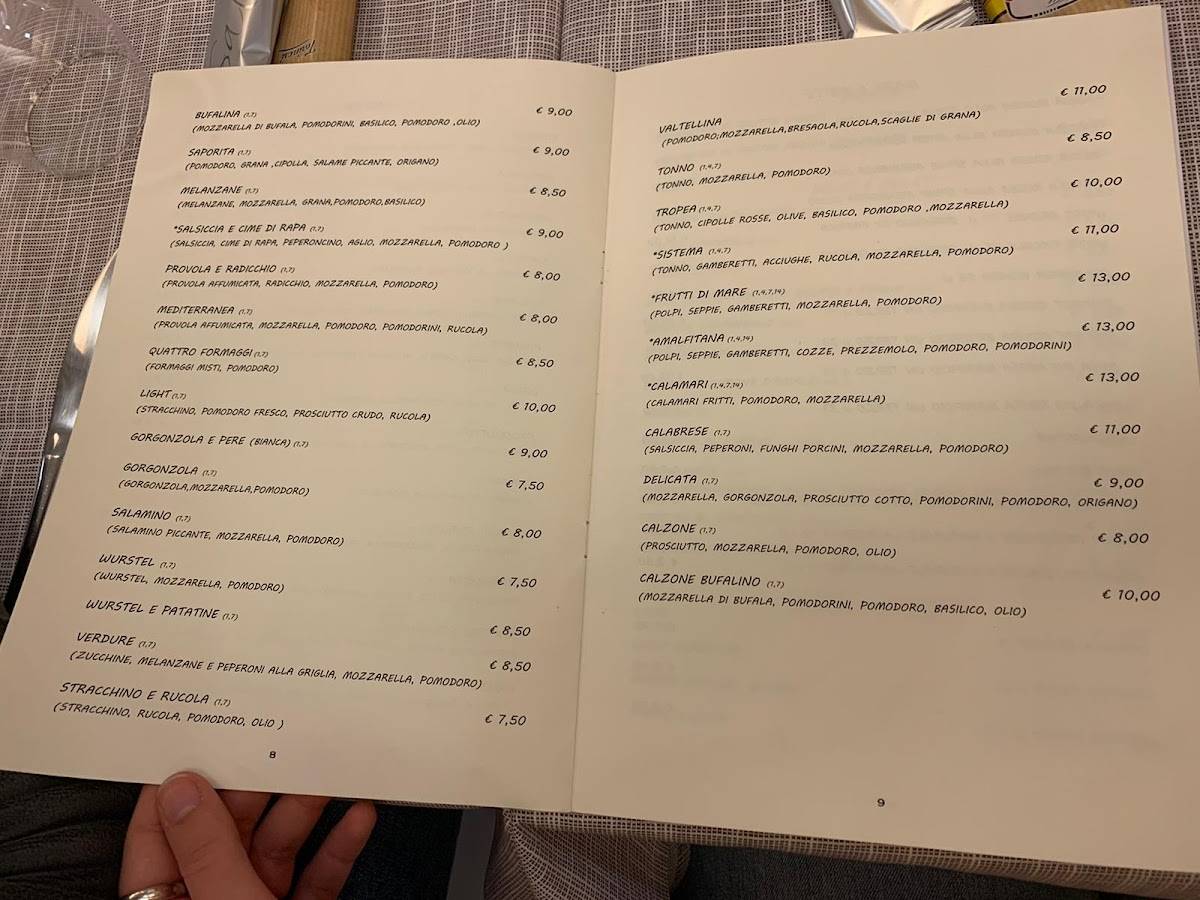 Menu di La Bussola 