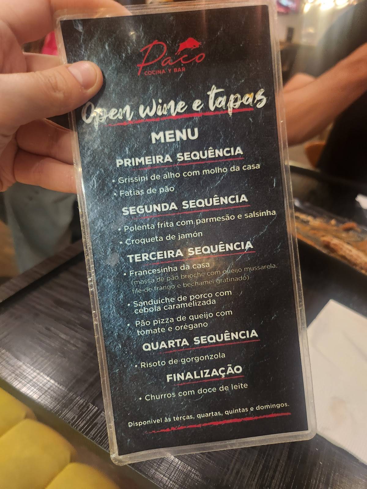 Paco - Cocina y Bar cardápio