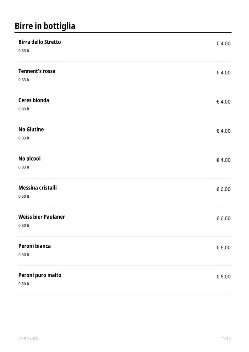Menu di Le Maschere 