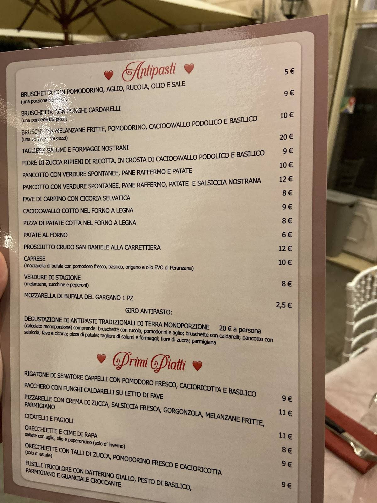 Menu di Pane e Salute Foggia 
