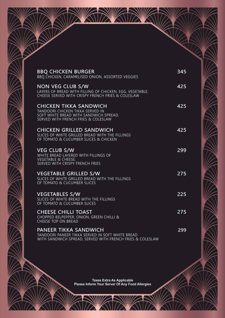 Atmosphere menu