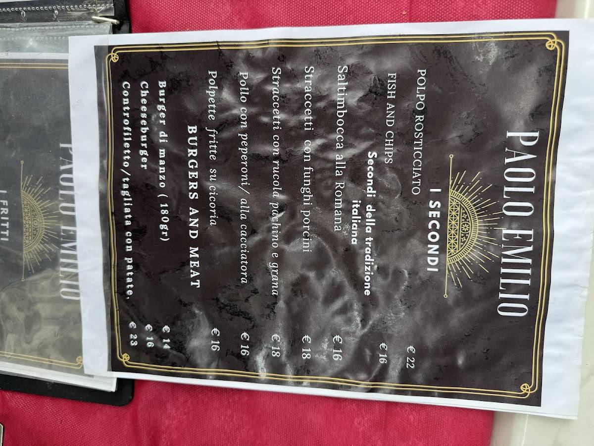 Menu di Paolo Emilio Ristorante & LoungeBar 