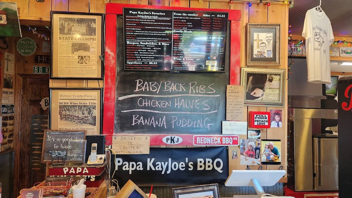 Menu at Papa Kayjoe s Bar B Que Centerville