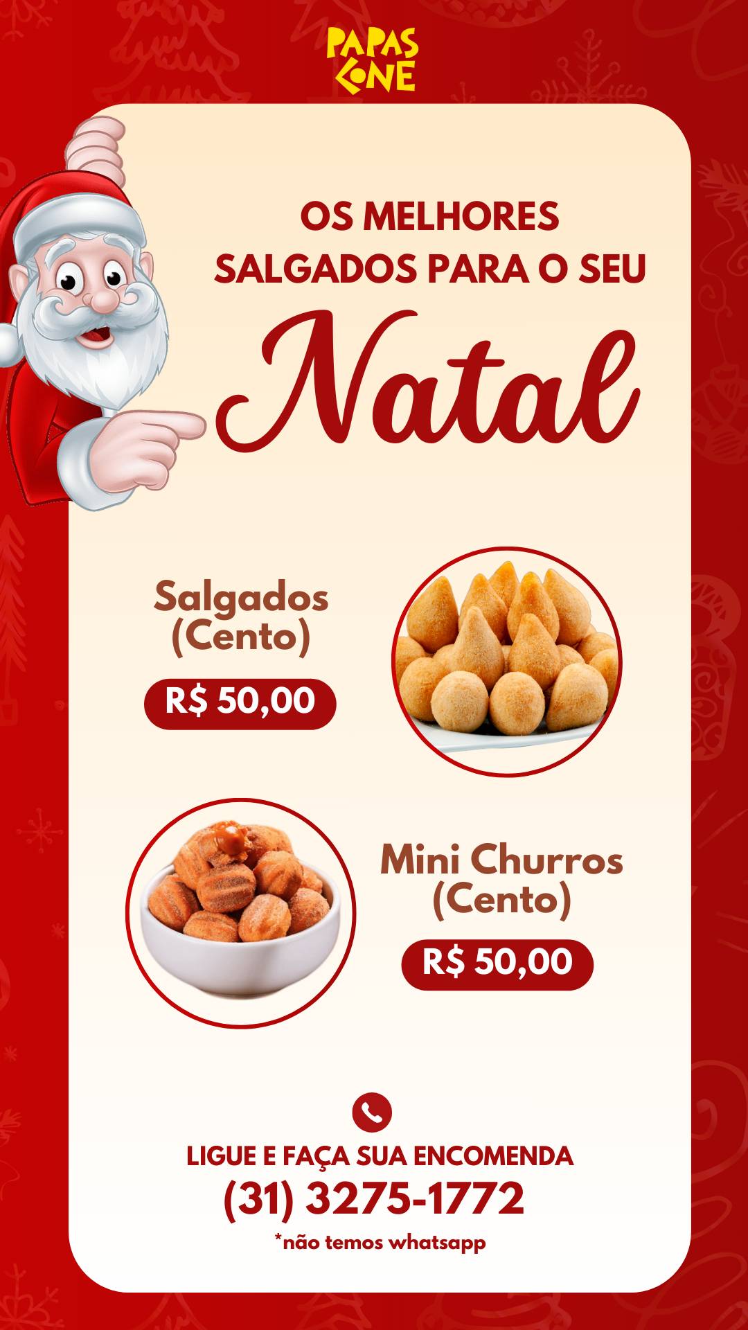 Papas Cone cardápio
