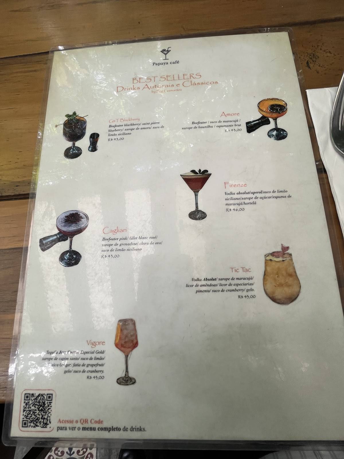 Papaya Café cardápio