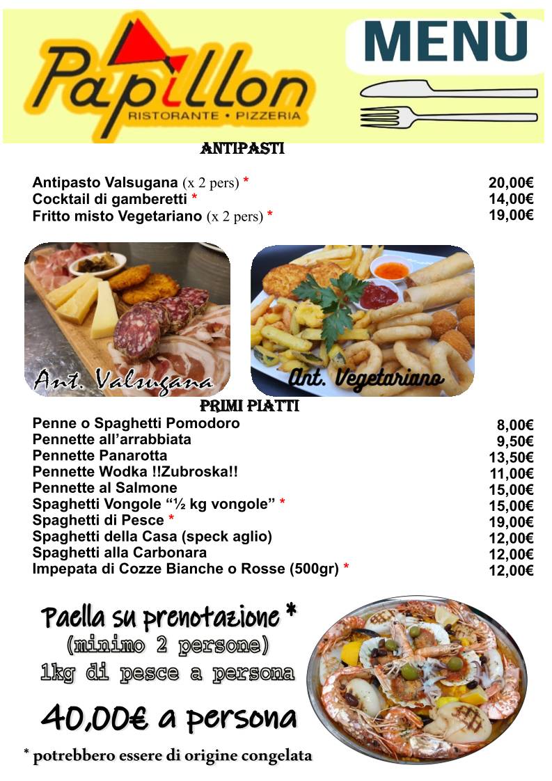 Menu di Papillon 