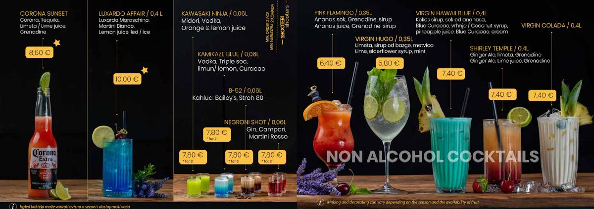 Menu di Paradajz club Malinska 