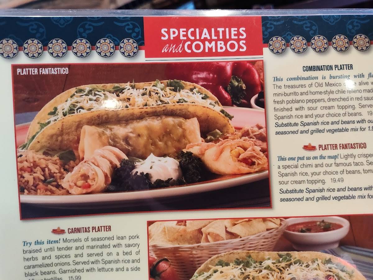 Paradiso Mexican Restaurant Menu