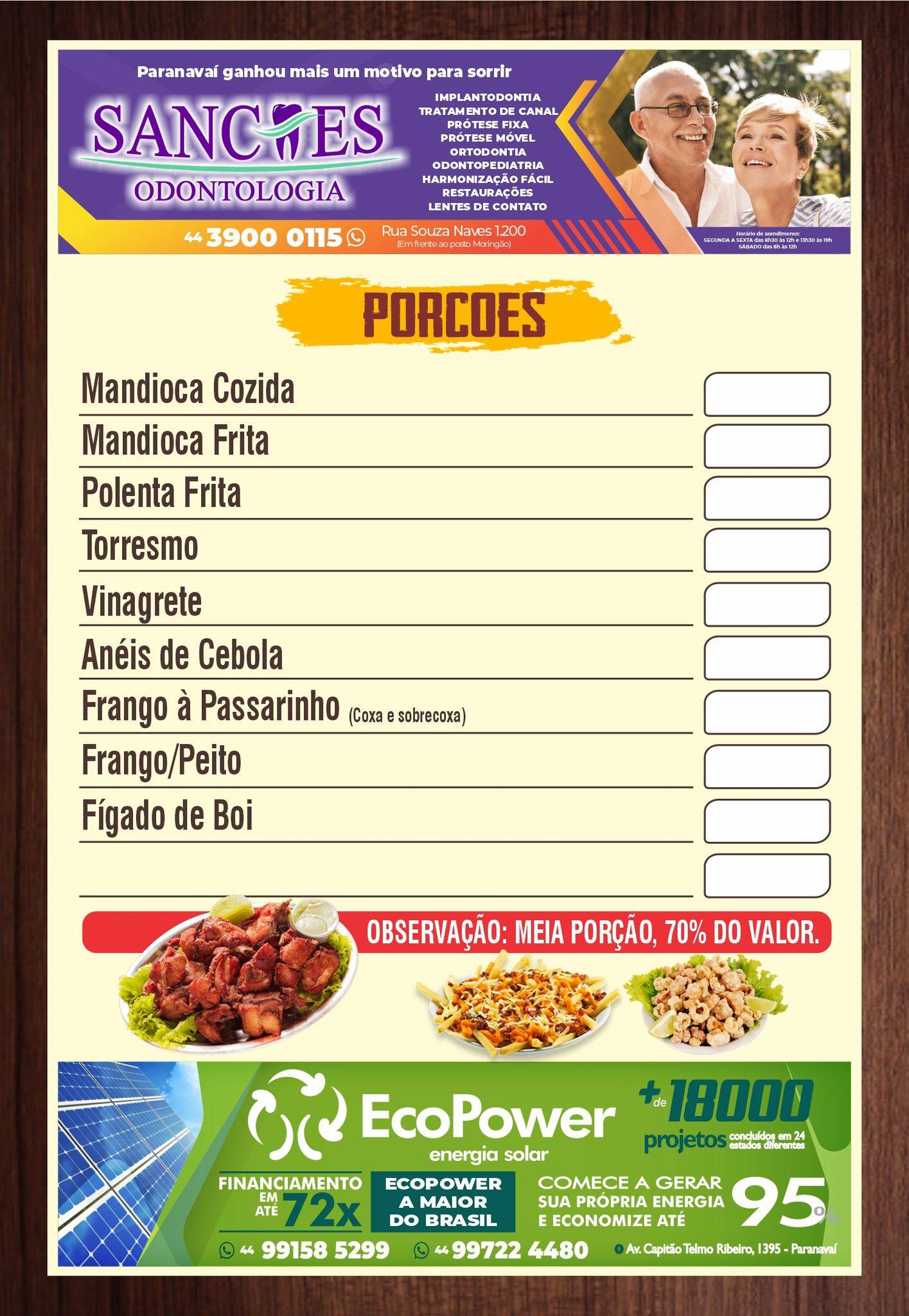 Hora Extra Petiscaria cardápio