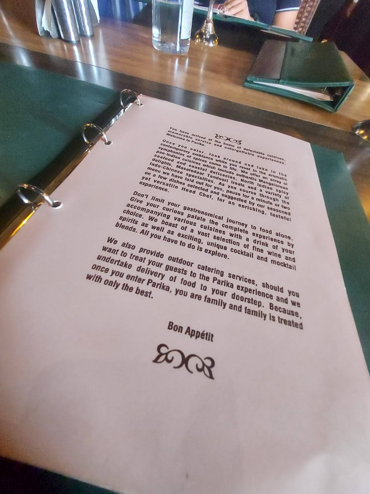 Parika Coastal Village Bar & Kitchen menu