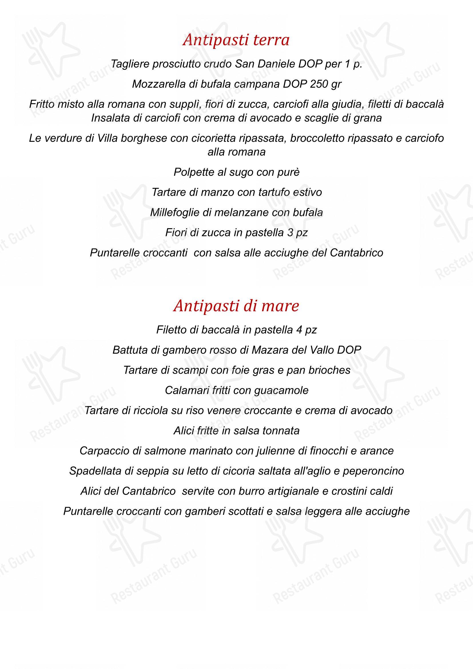 Основное меню per Parioli - Ristorante Romano a Milano ristorante