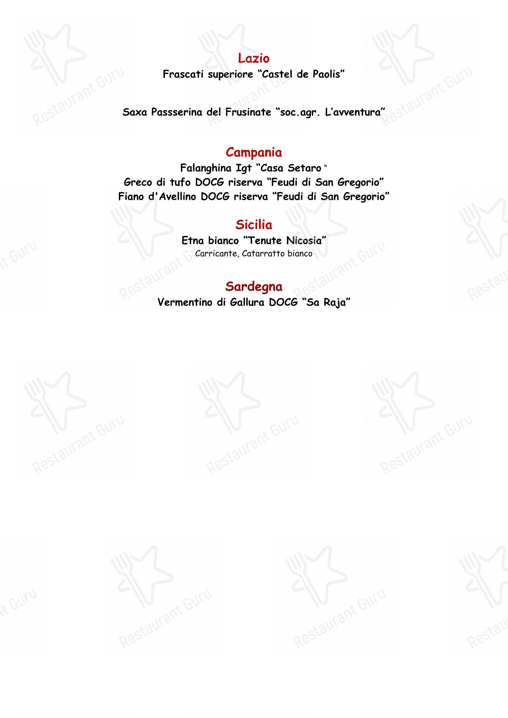 Menu bar per Parioli - Ristorante Romano a Milano ristorante