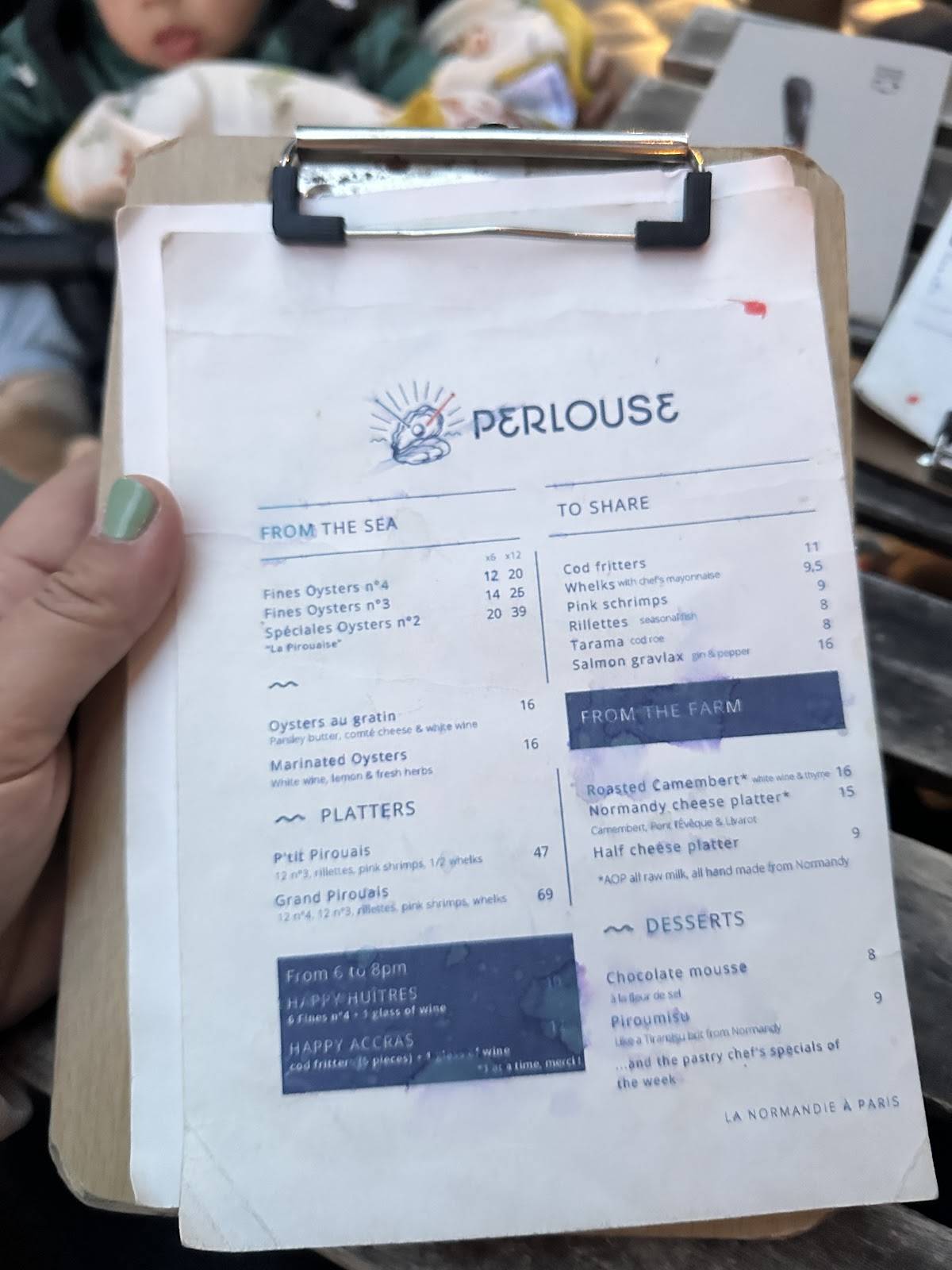 Menu de Perlouse
