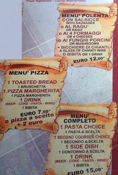 Menu di Pastarella 