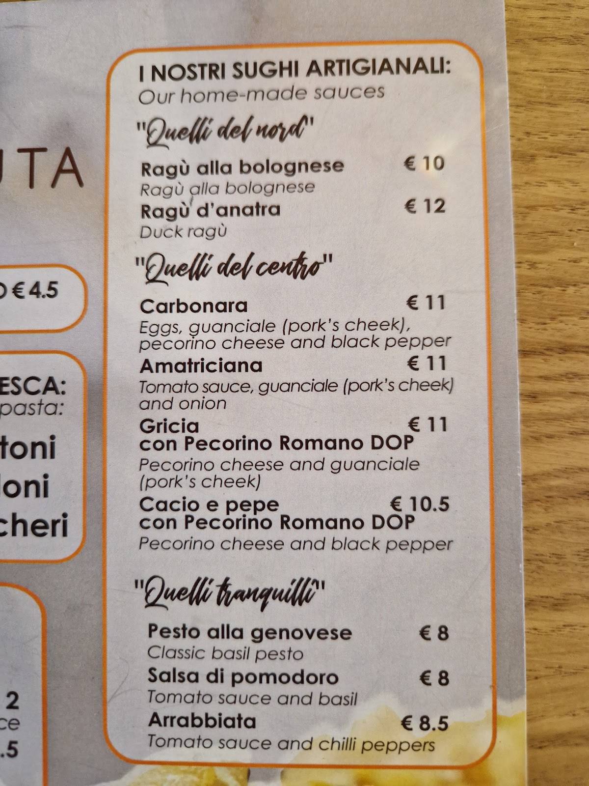 Menu di Pastasuta 