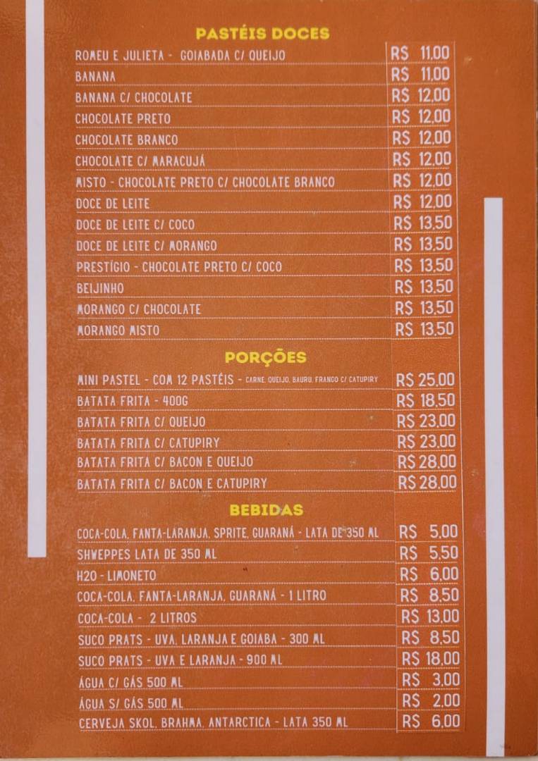 Pastel Do Magrao cardápio