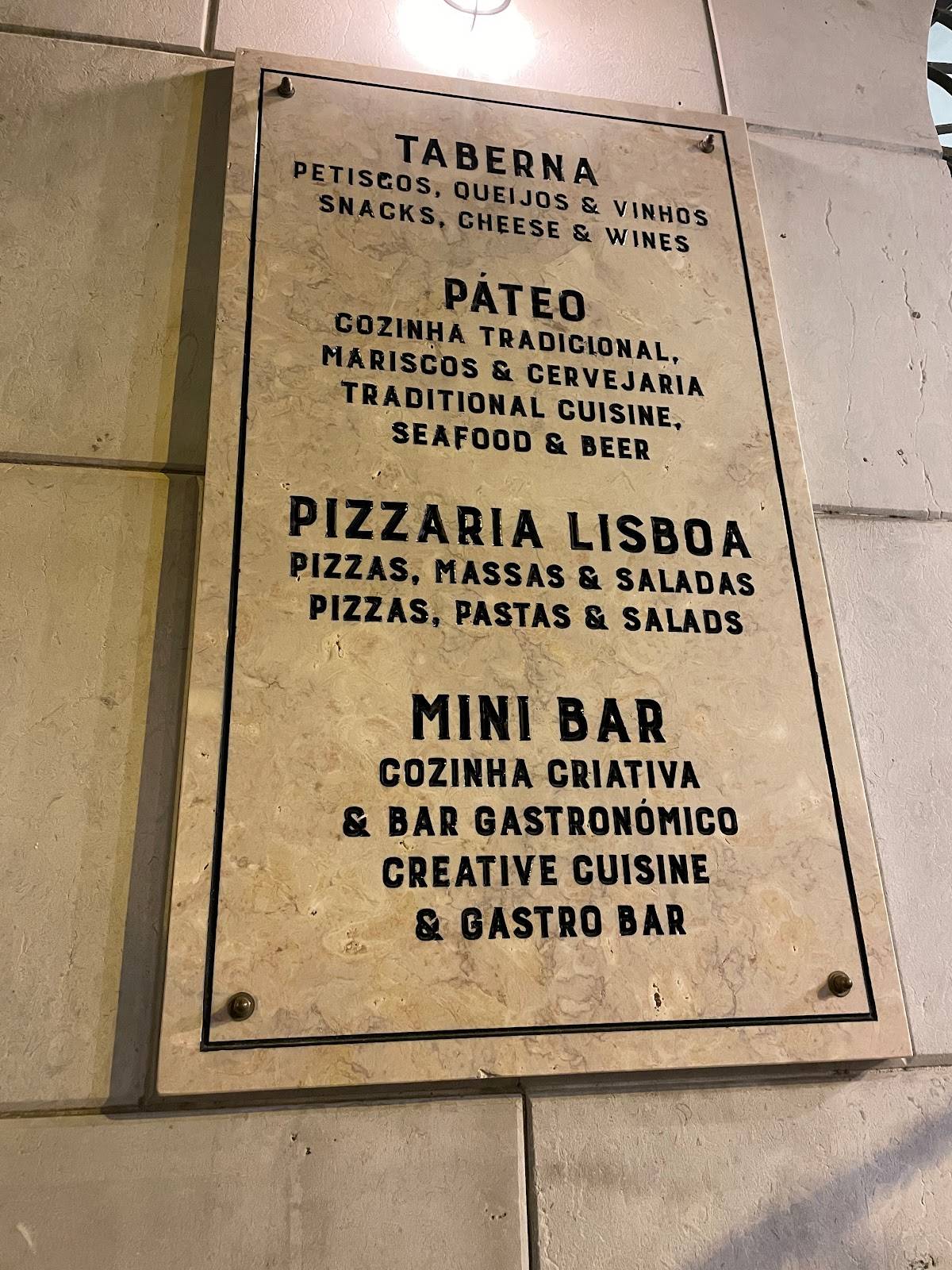 Menu at Pateo Bairro do Avillez restaurant, Lisbon