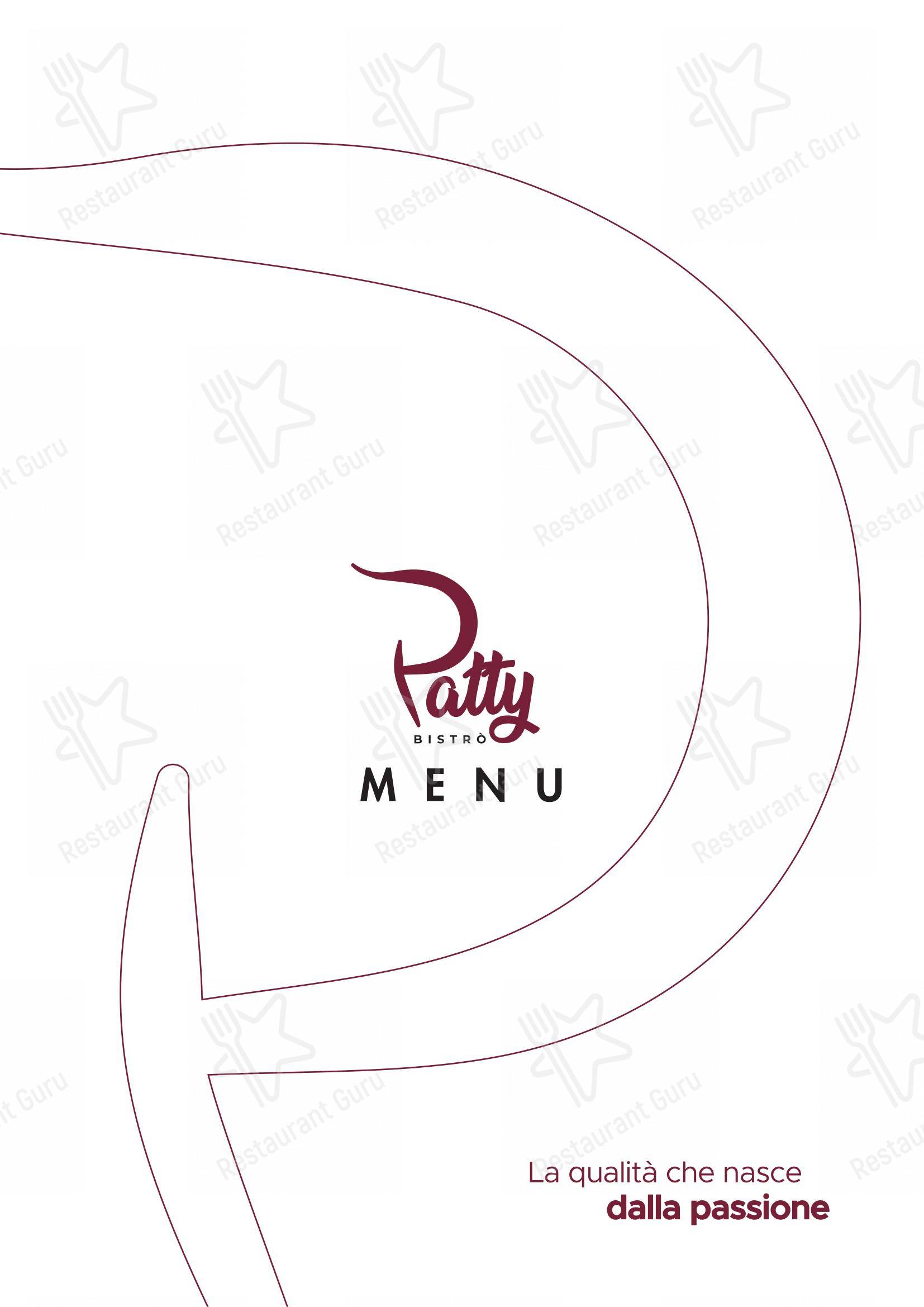 Menu di Patty Bistrò - Menu bar