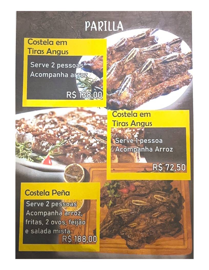 Peña del Sur cardápio