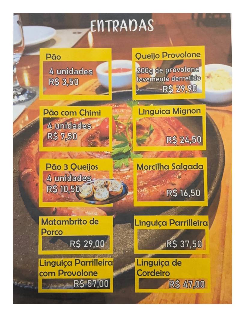 Peña del Sur cardápio