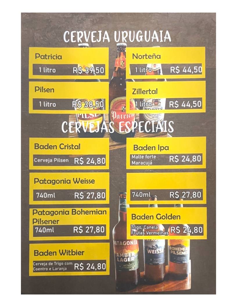 Peña del Sur cardápio